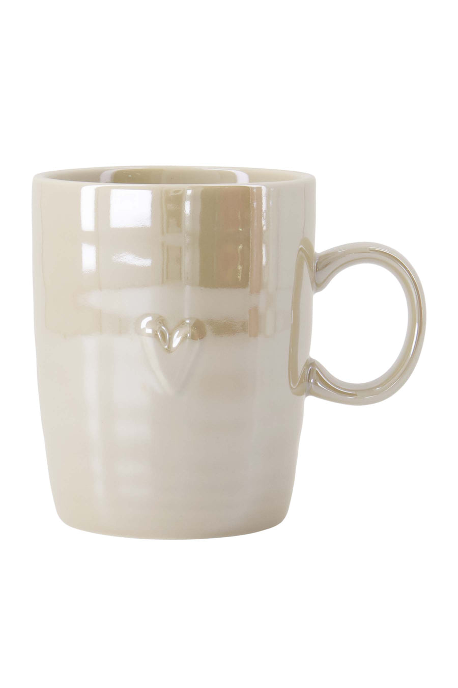 Teetasse Perlmutt Herz | Sand