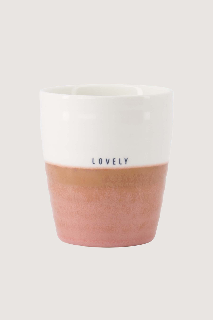 Kaffeetasse Lovely | Weiß / Dunkelrosa