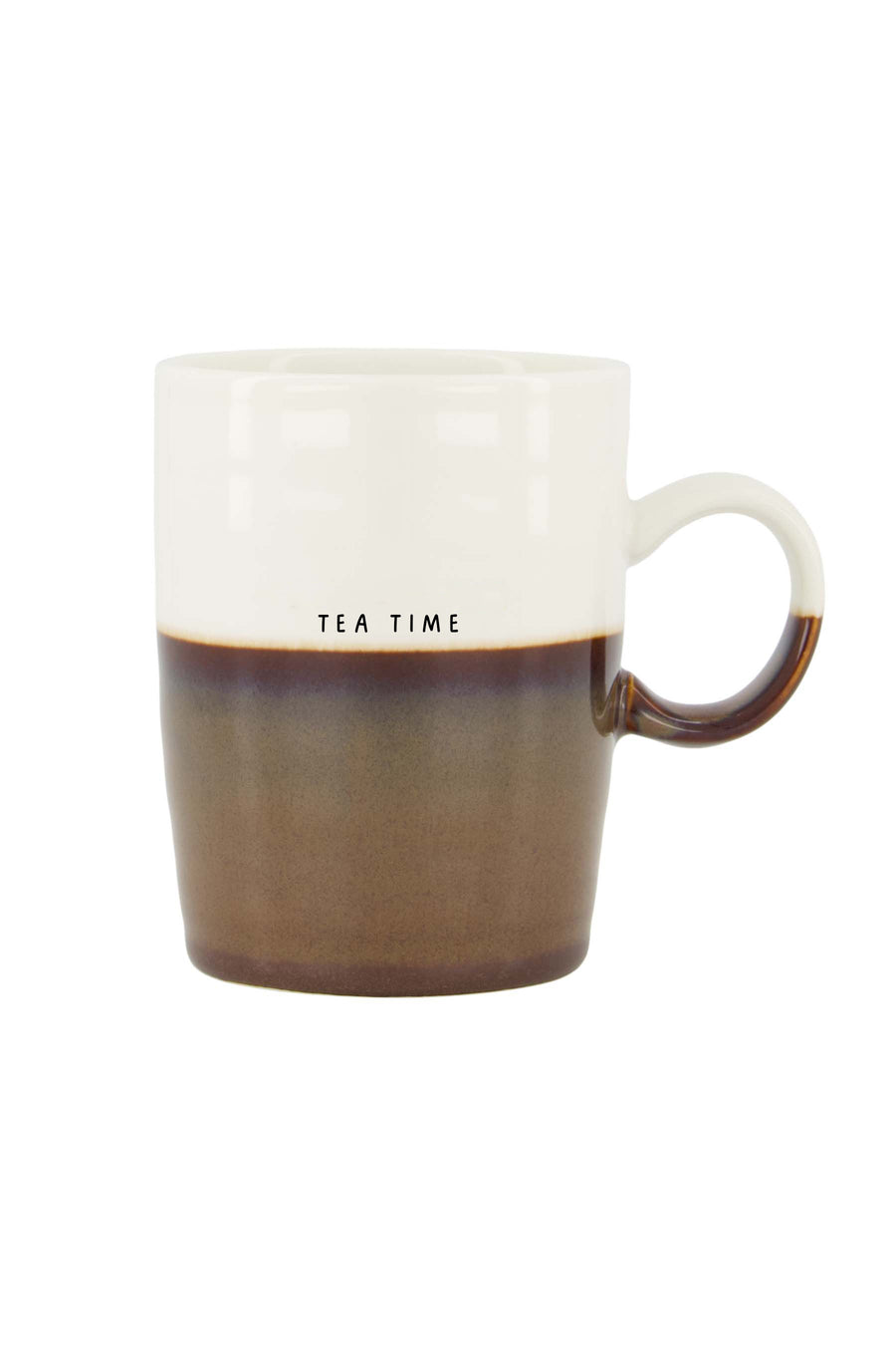 Teebecher Tea Time weiß/braun | weiß/braun