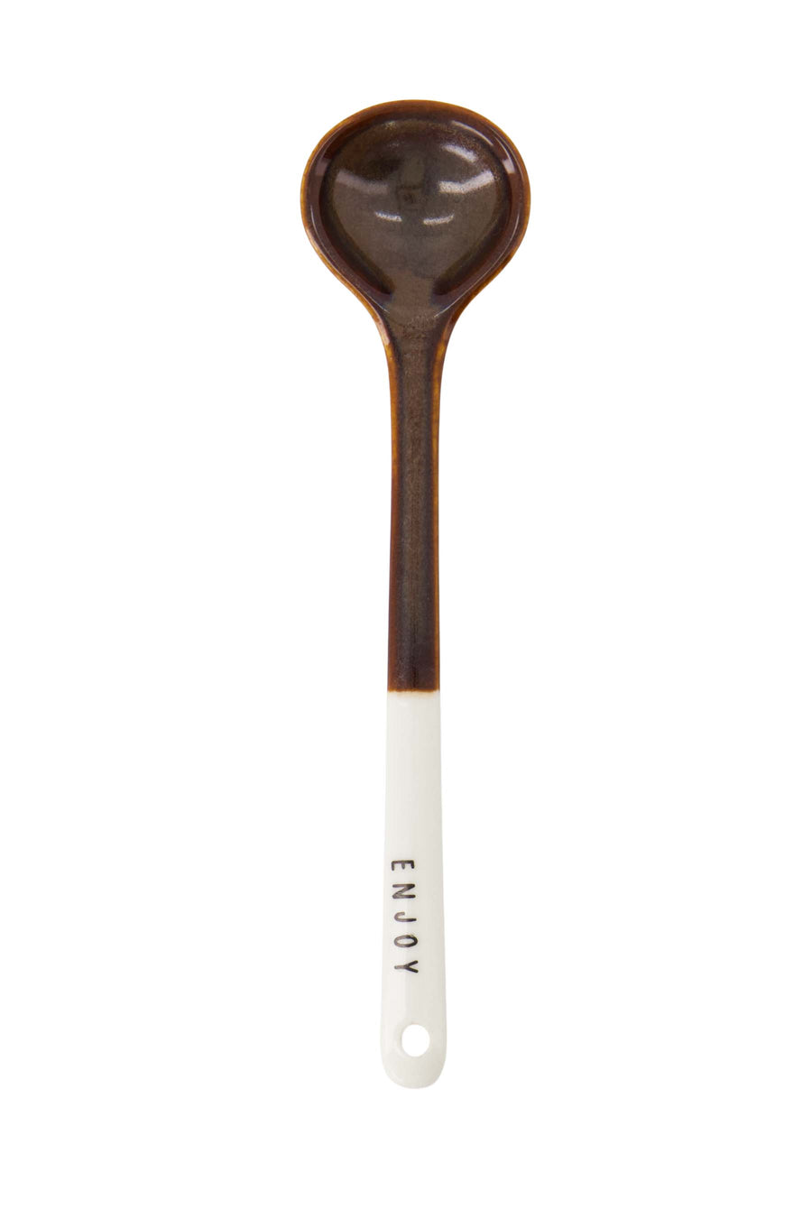 Keramiklöffel genießen weiß/braun | weiß/braun