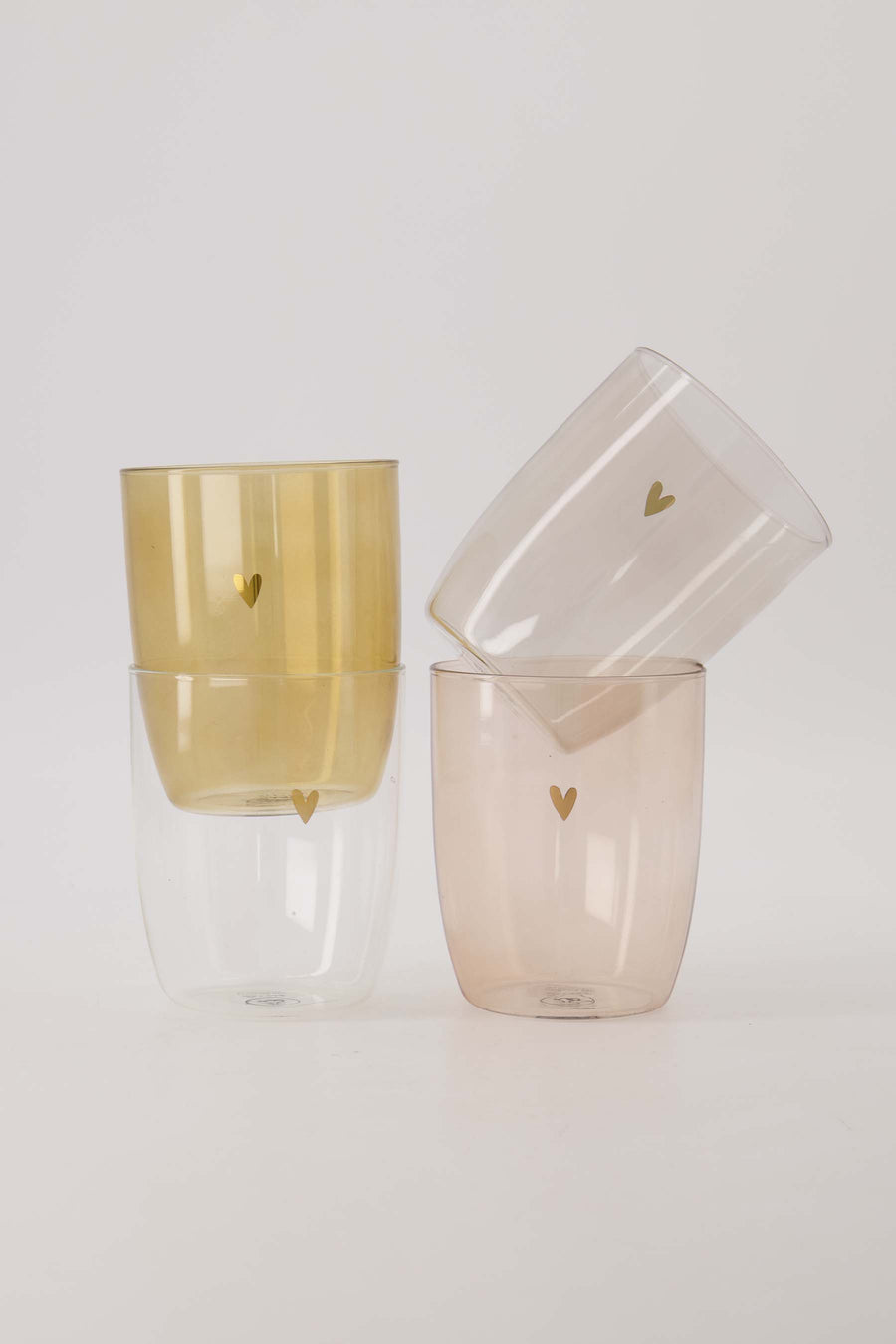 Drinkglas Herz | Ocker