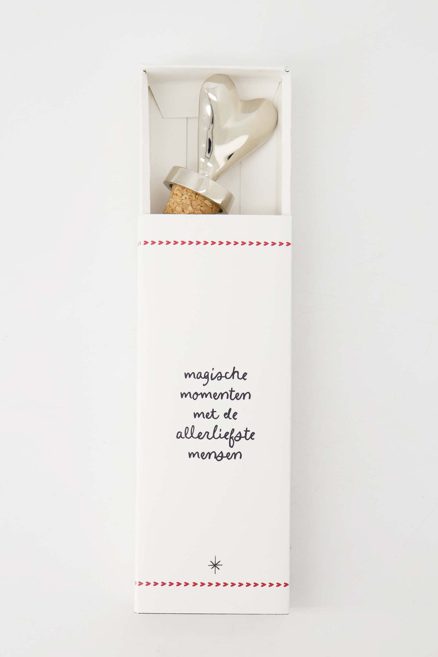 wijnstopper metaal hartje | zilver