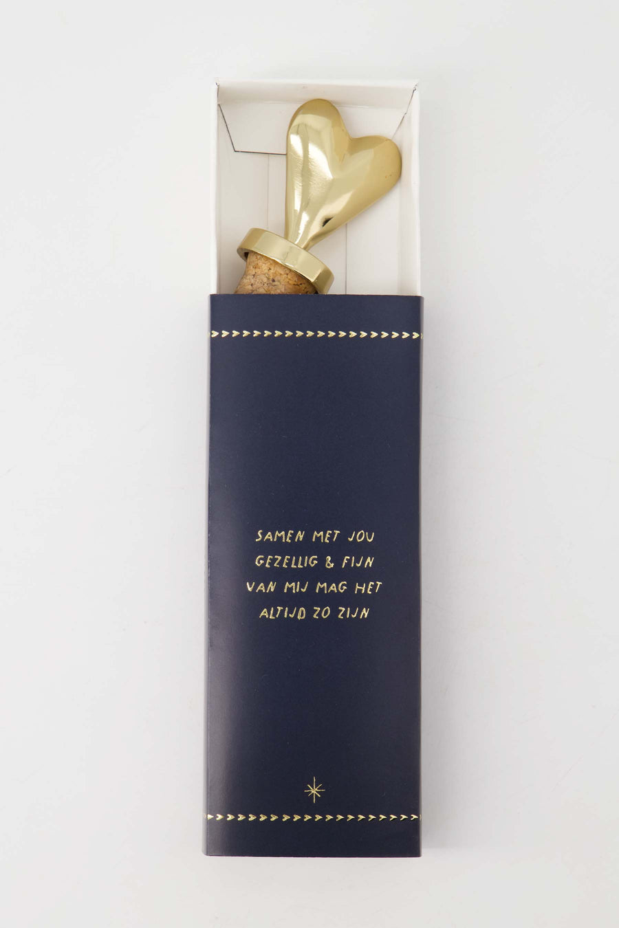 wijnstopper metaal hartje | goud