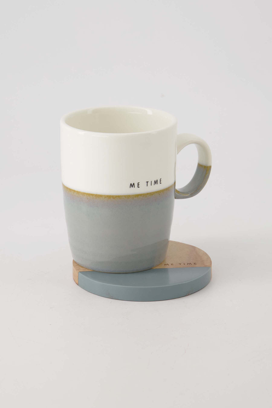 2er Set Untersetzer Holz me time grau-blau/natur | grau-blau/natur