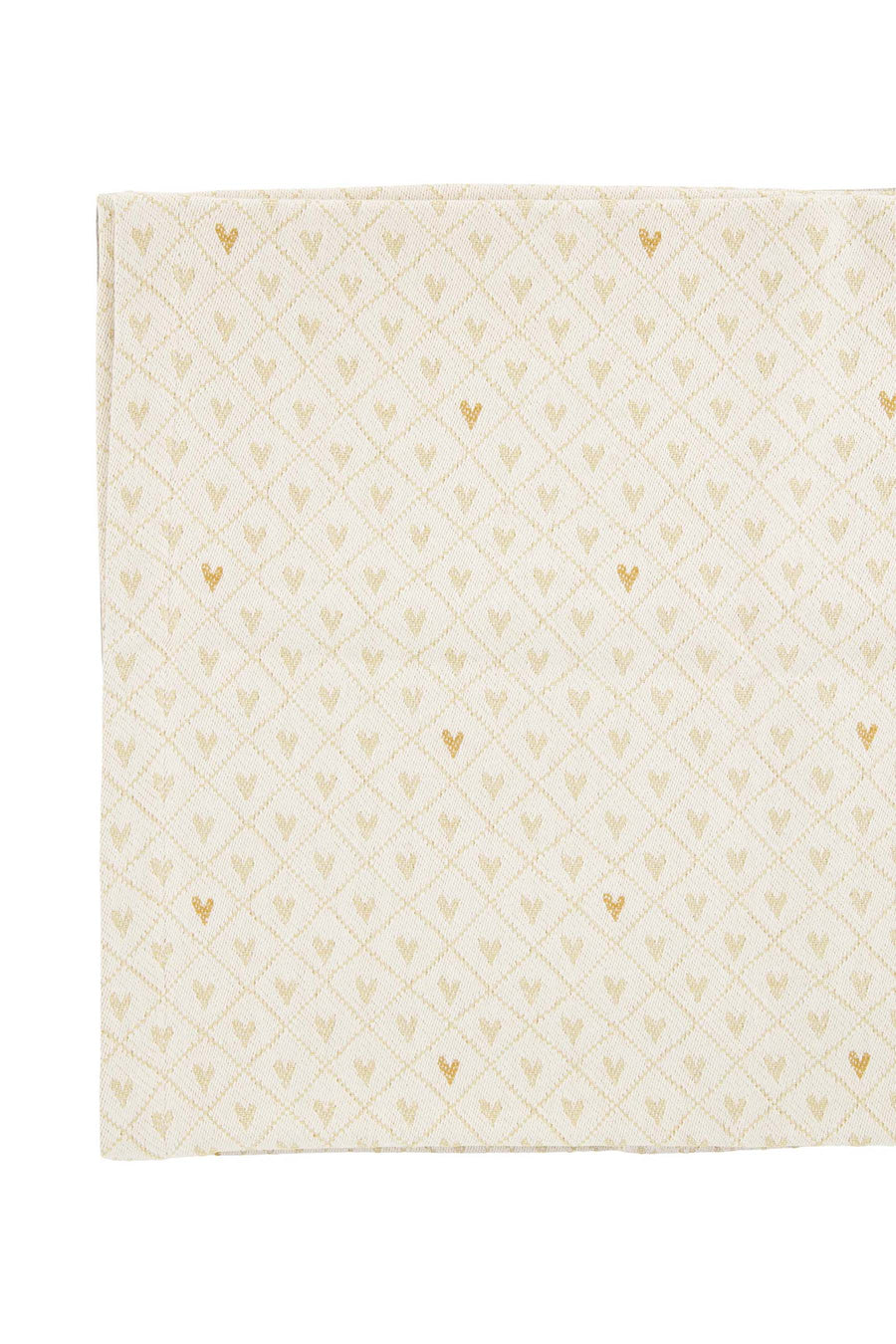 Tischläufer Herzen lang weiß/sand/gold | weiß/sand/gold