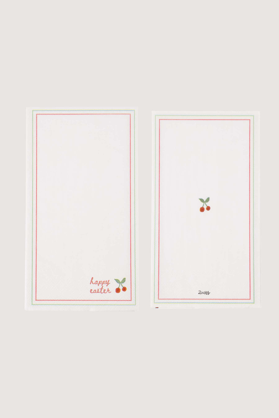 Servietten rechteckig Happy Easter Kirschen | cremefarben