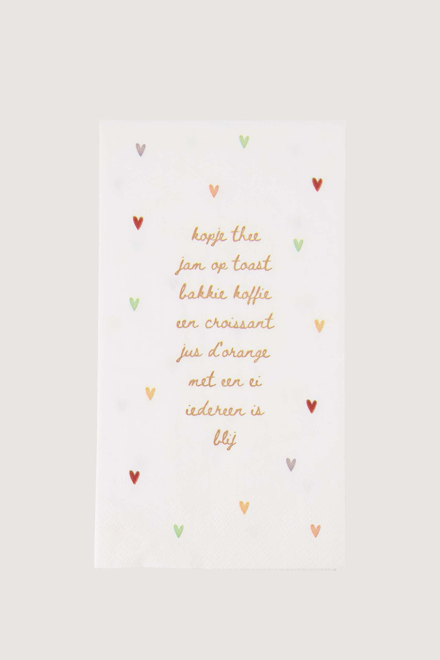 Servietten rechteckig alle sind glücklich Herzen | cremefarben / mehrfarbig