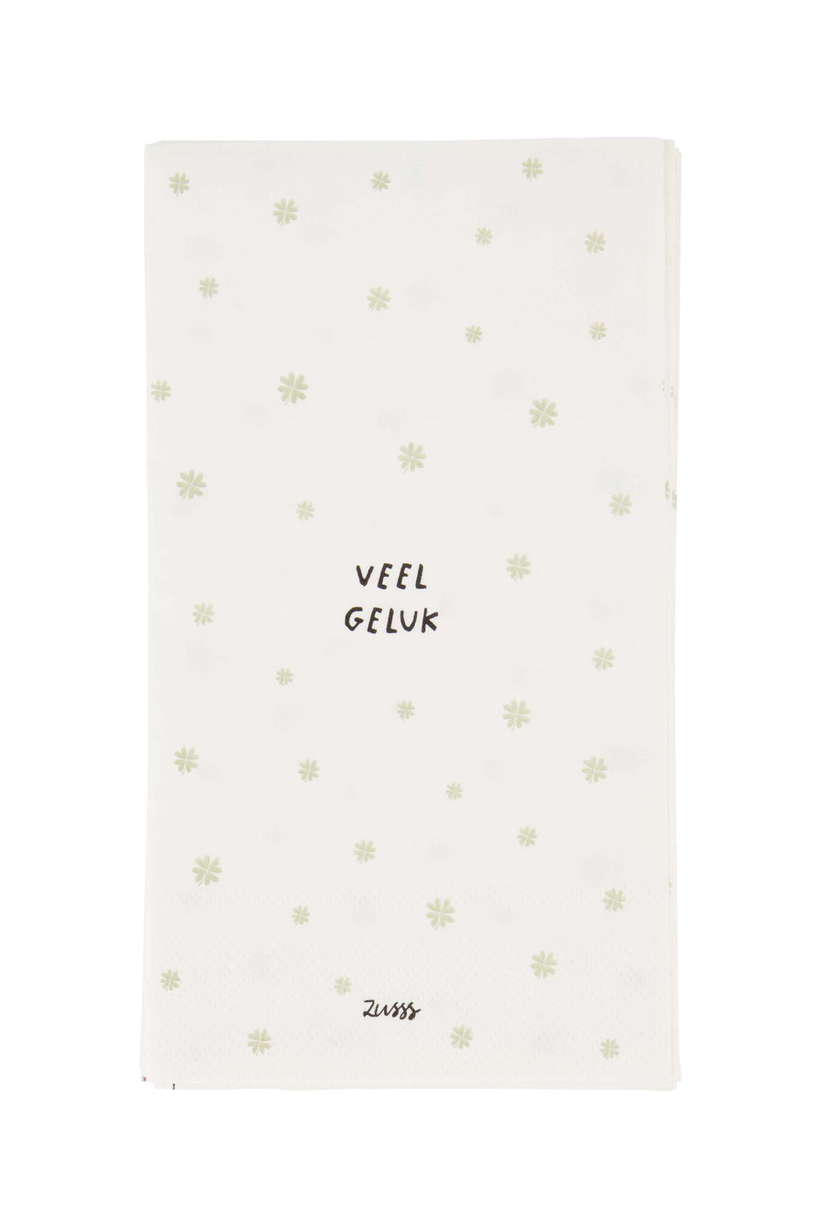 Servietten Rechteck viel Glück weiß/grün | weiß/grün