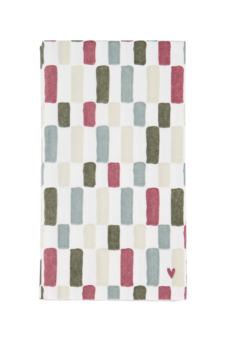 Servietten Rechteck Herzdruck mehrfarbig | mehrfarbig