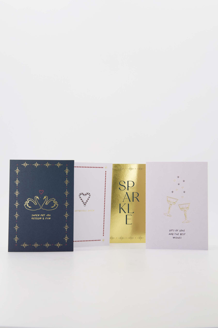 set van 4 wenskaarten multicolor | multicolor