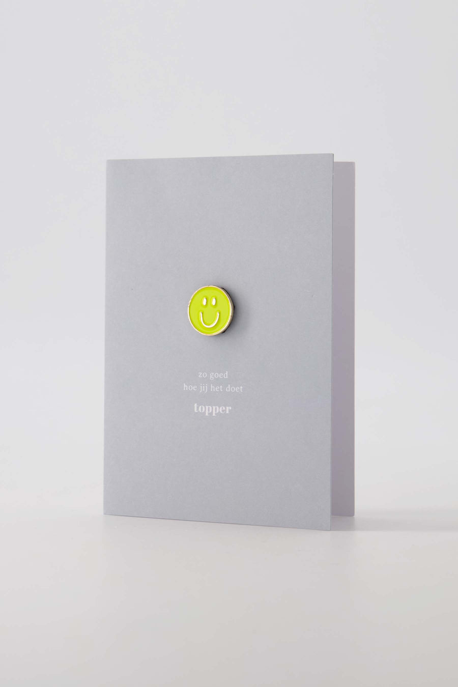 wenskaart magneet smiley geel/grijs/blauw | geel / grijs / blauw