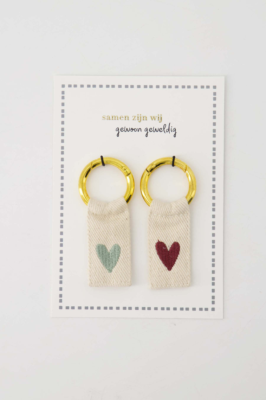 ansichtkaart sleutelhangers wit/rood/grijsblauw | wit / rood / grijsblauw