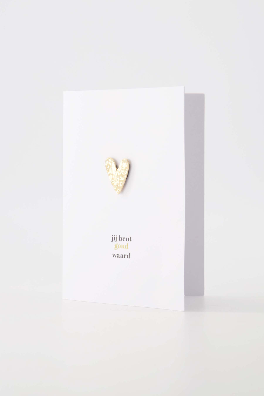 wenskaart magneet hartje jij bent goud waard wit/goud | wit / goud