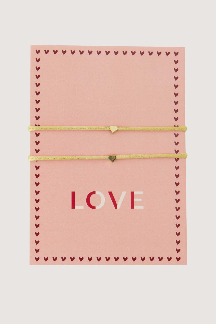 Postkarte Freundschaftsbänder Liebe | rosa / rot