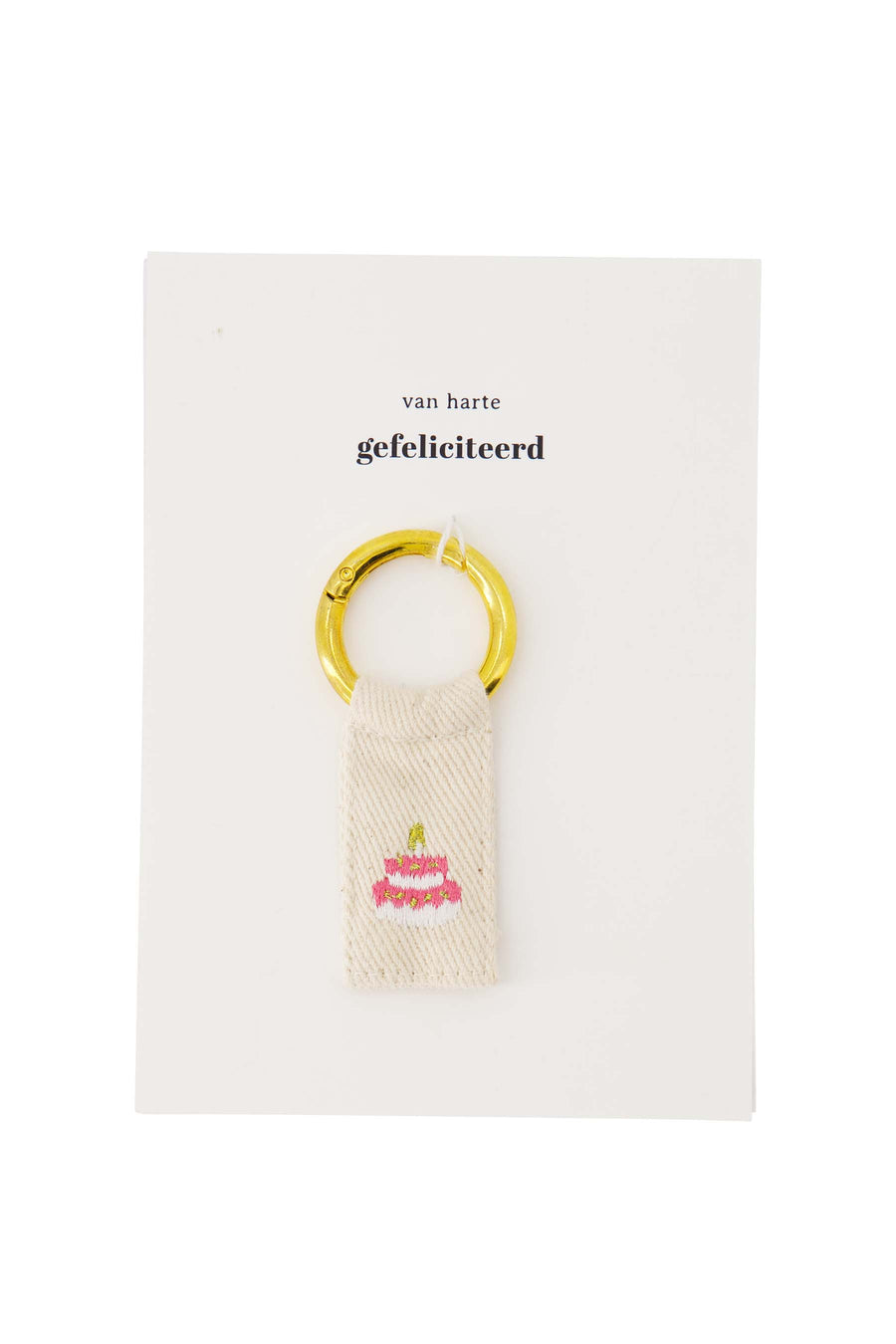Postkarte Schlüsselanhänger Kuchen weiß/rosa | weiß/rosa