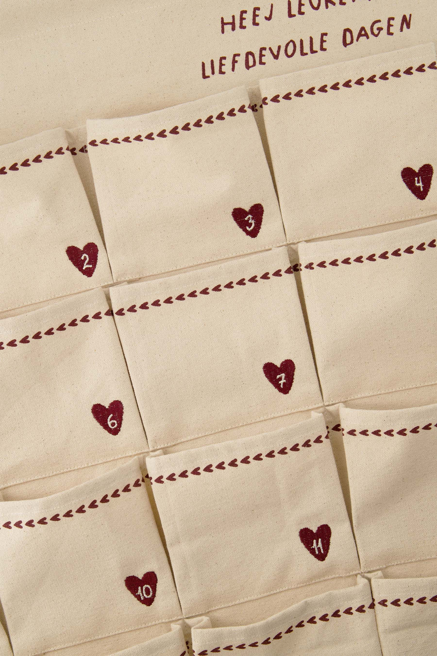 adventkalender liefdevolle dagen wit/rood | wit / rood