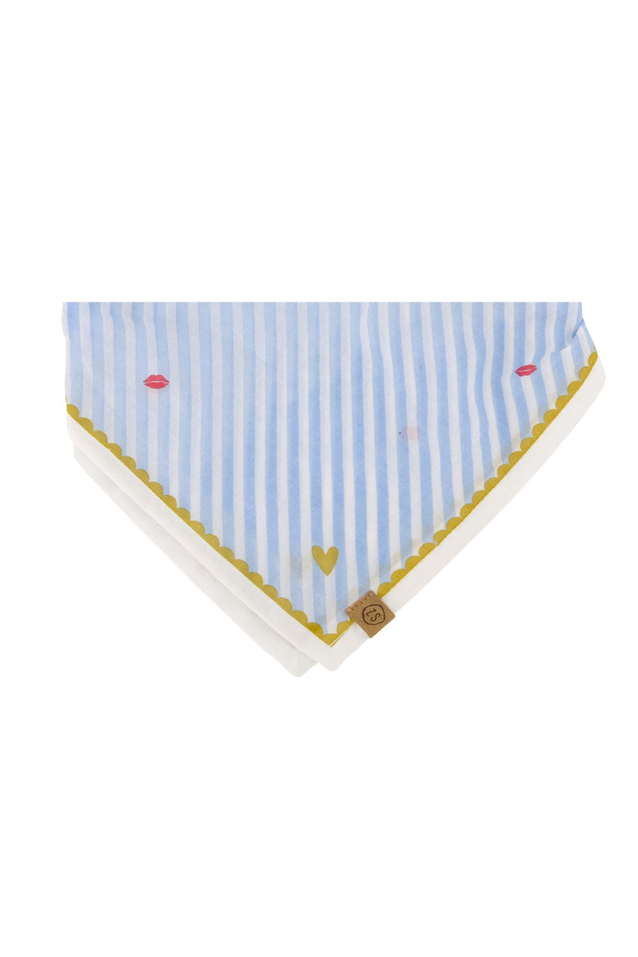 Haustierbandana bisous gestreift | weiß / blau