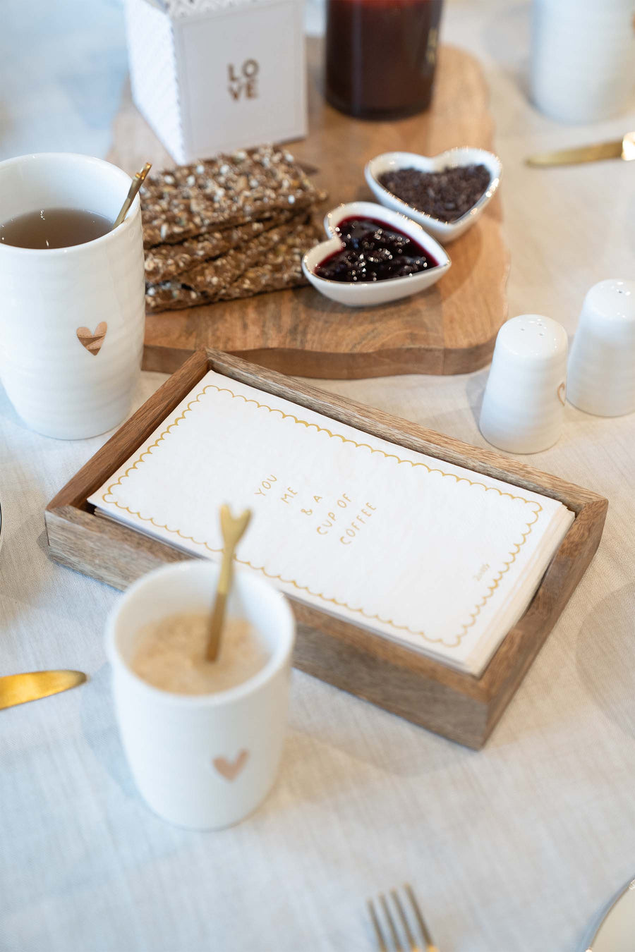 Serviettenhalter Holz Herz 11x20cm | natur