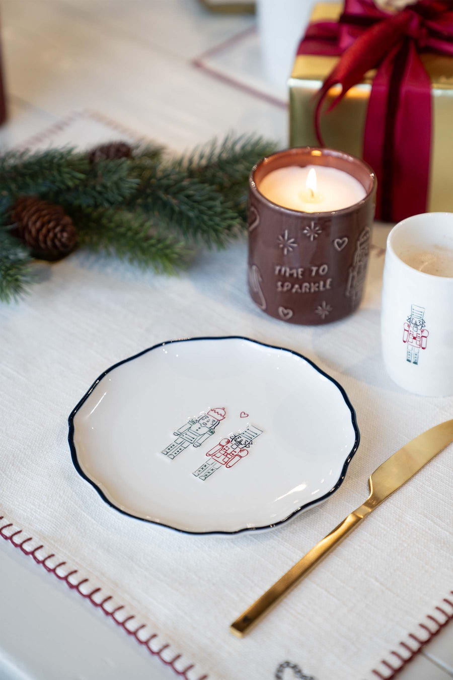 Servierschale Nussknacker weiß/dunkelblau | weiß/dunkelblau