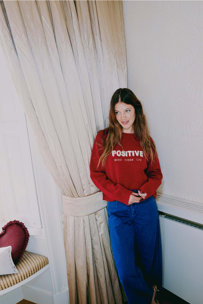 Pullover mit Frotteetext | rio rot