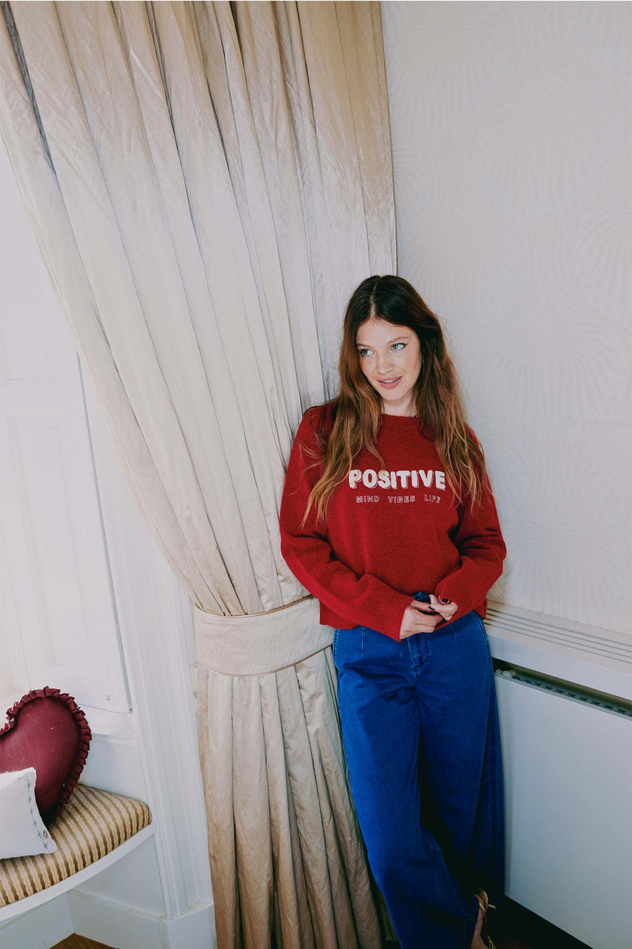 Pullover mit Frotteetext | rio rot