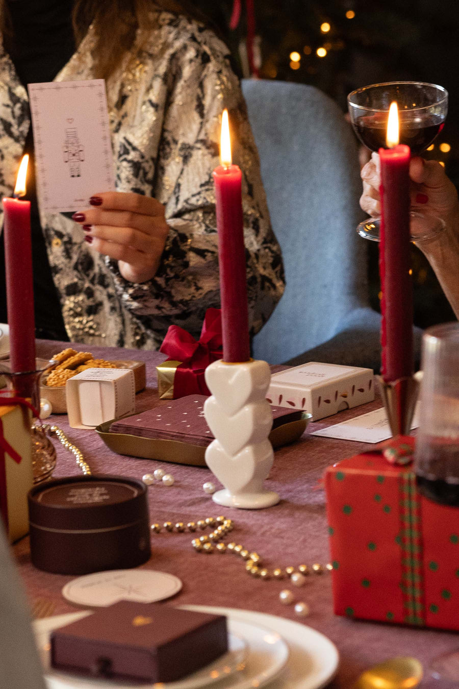 Kerzenleuchter Keramik Herzen weiß | weiß